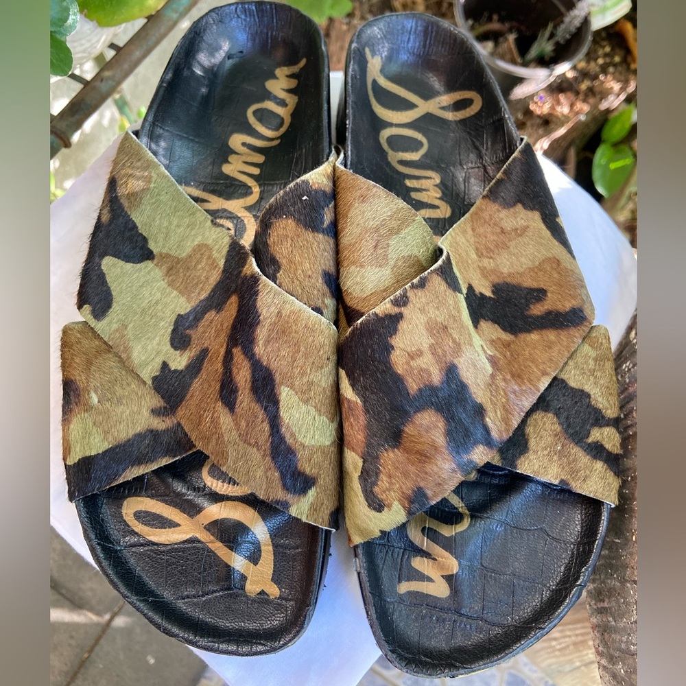 Sam Edelman Women's Adora Camo Cowhide Criss Cross Sandals. Super cute. - Picture 9 of 9
